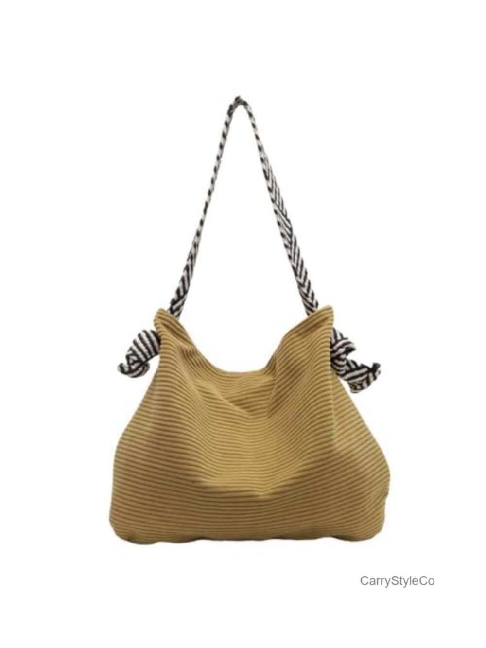 Corduroy Slouchy Hobo Bag Large Tote Wide Strap Shoulder Handbag